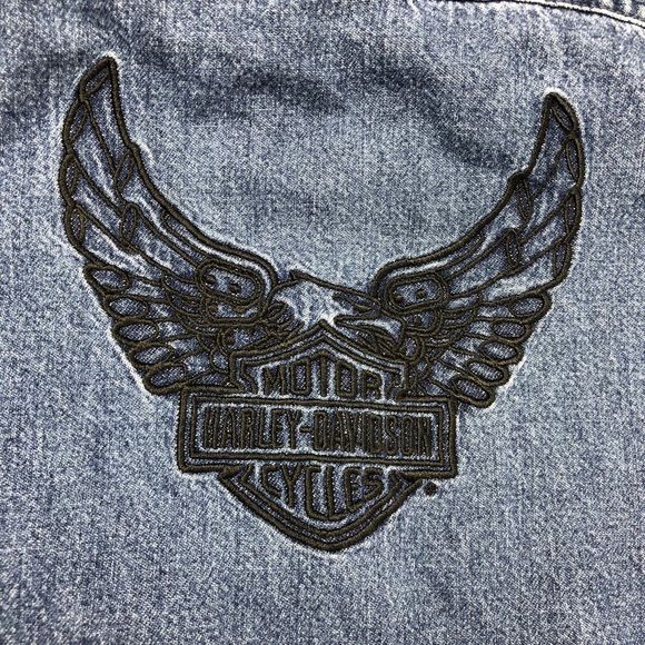 Harley Davidson Denim Short Sleeve Shirt men’s - Picture 5 of 8